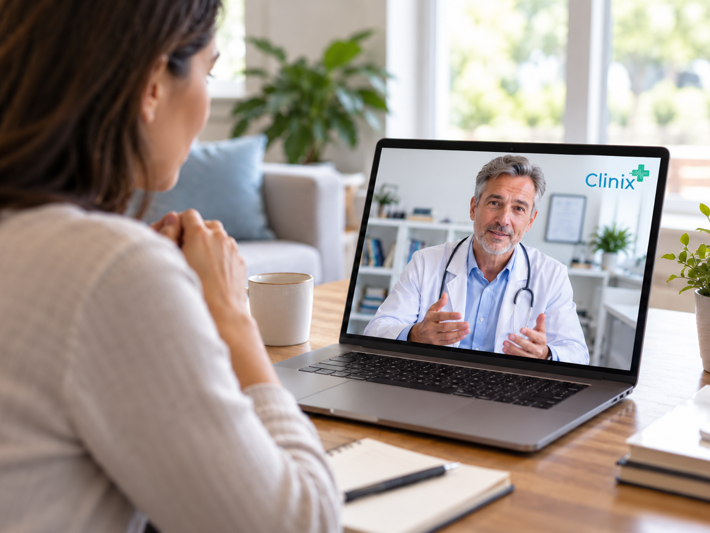 Healthcare professional reviewing patient information